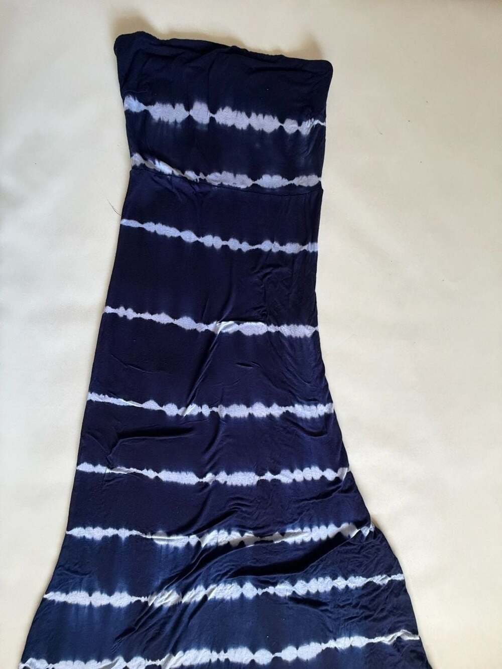 Cynthia Rowley Navy Tie Dye Stripe Maxi Dress S Boho Beach Resort Y2K
